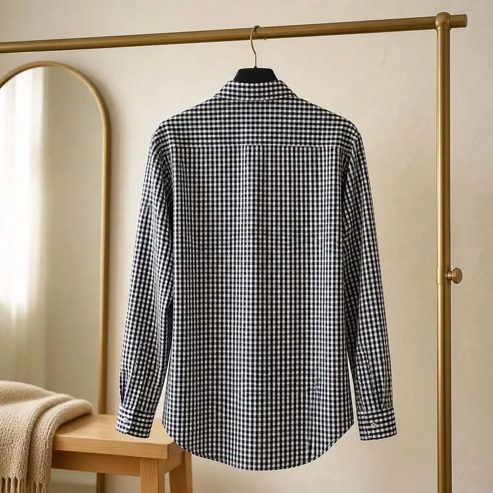 Banana Republic Non-Iron Tailored Slim Fit Gingham Dress Shirt #1324